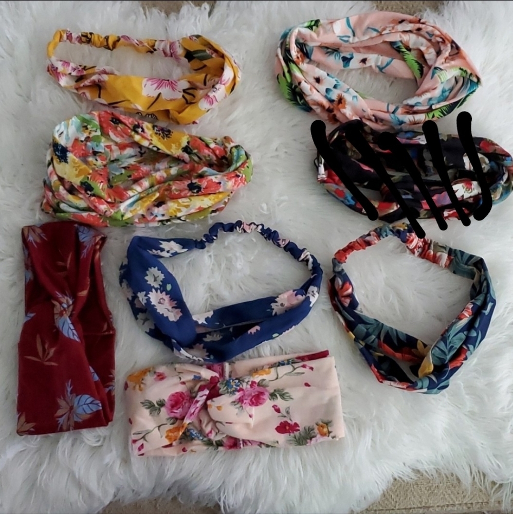 3/$15 Floral Stretchy Elastic Headbands